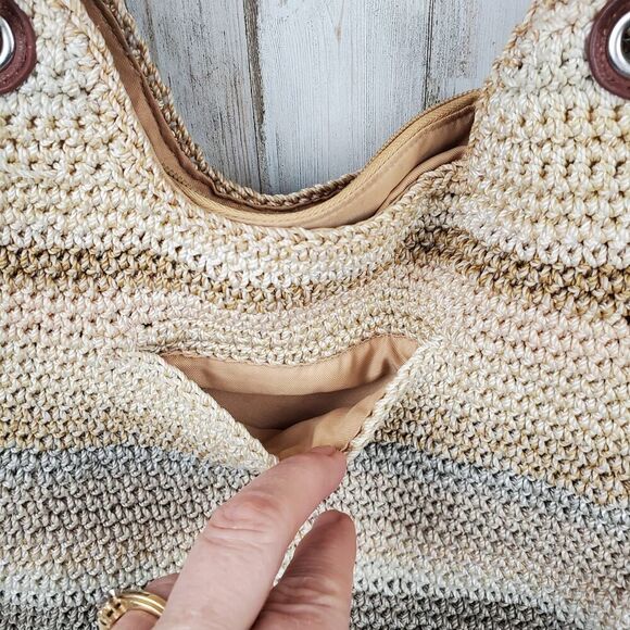 The Sak Hobo Crocheted Bag Tan Striped - Picture 10 of 10